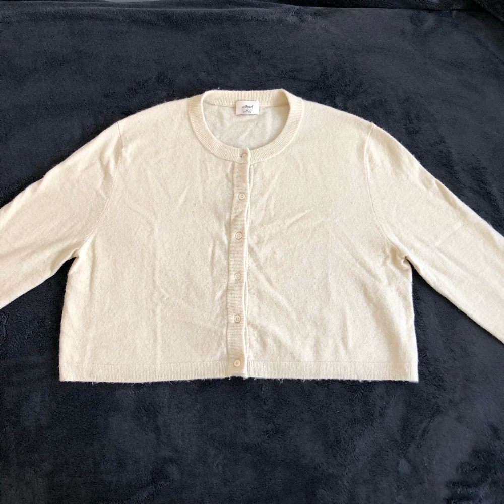 Wilfred Cream Cropped Button-Front Cardigan